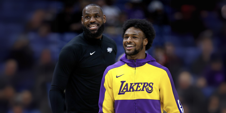 Lebron and Bronny James. Sean Gardner/Getty Images